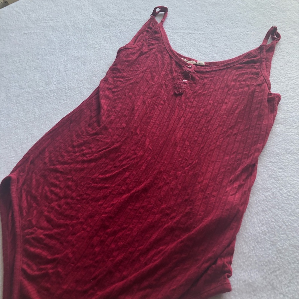 Red Ribbed Bodysuit - Picture 2 of 6